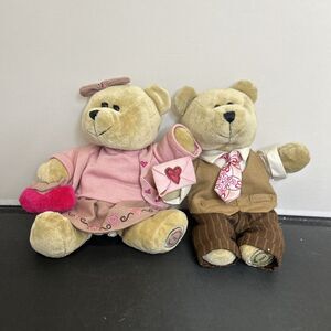 Pair of STARBUCKS 2007 Valentines Bearista Bear 58th & 59th Edition FS Charity